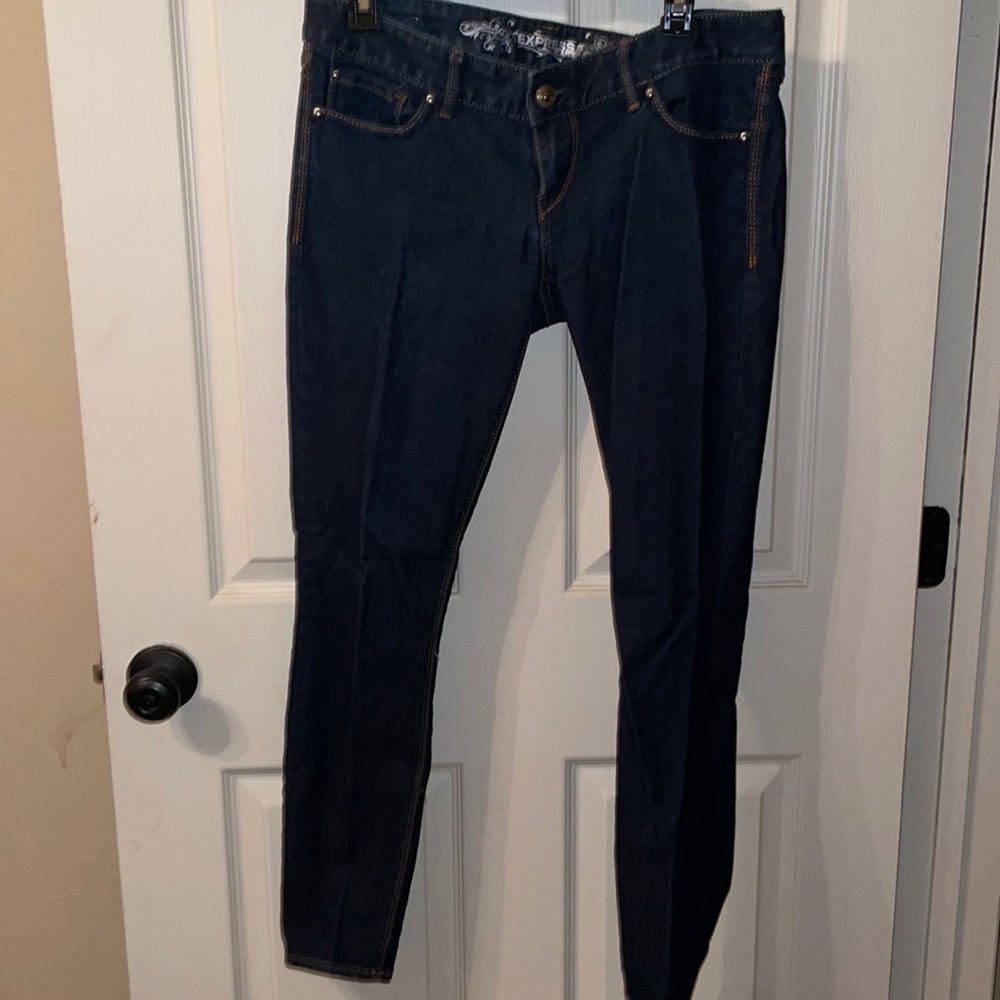 Express jean leggings. Color: Blue Denim. Size: 8s.